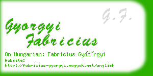 gyorgyi fabricius business card